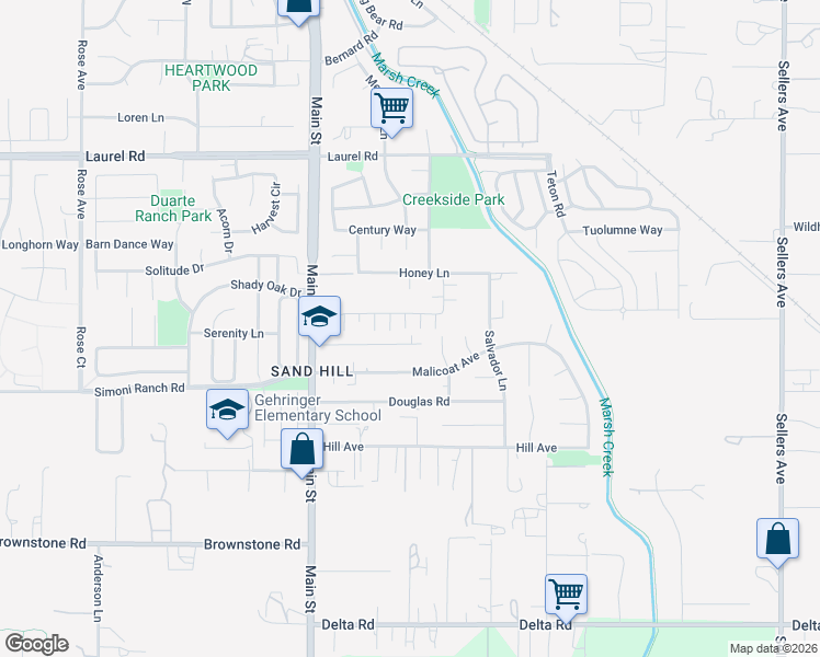 map of restaurants, bars, coffee shops, grocery stores, and more near 190 Raye Avenue in Oakley
