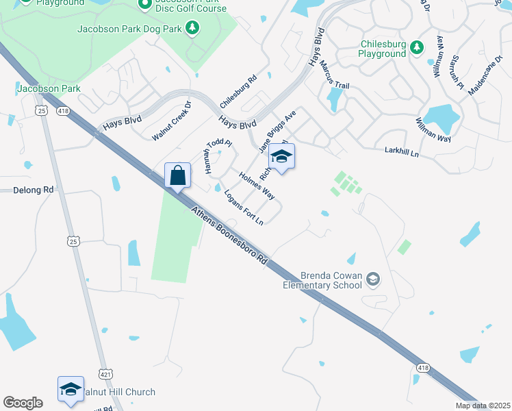 map of restaurants, bars, coffee shops, grocery stores, and more near 217 Emilie Lane in Lexington