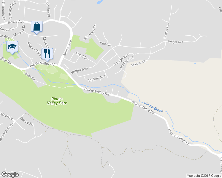 map of restaurants, bars, coffee shops, grocery stores, and more near 2335 Taper Street in Pinole