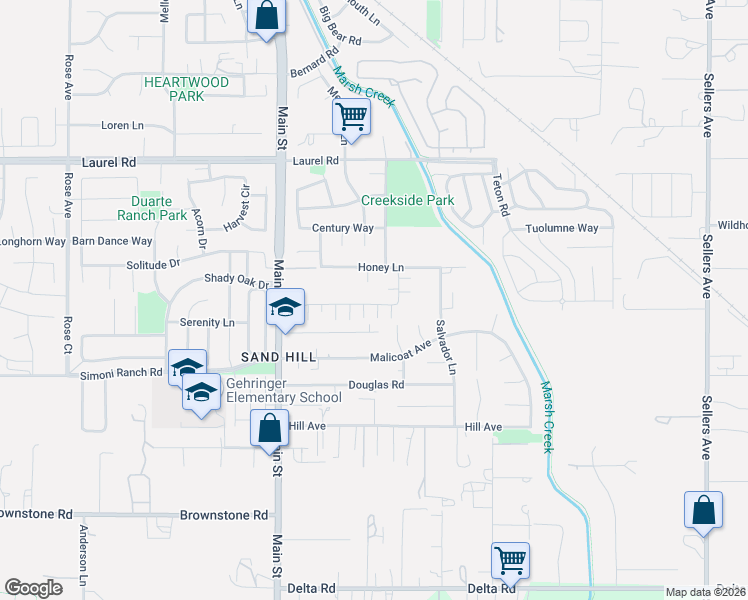 map of restaurants, bars, coffee shops, grocery stores, and more near 190 Raye Avenue in Oakley