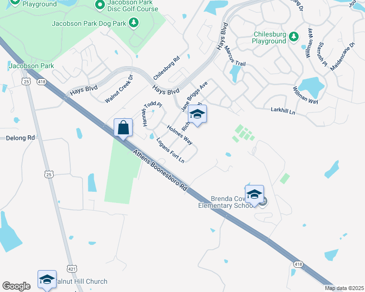 map of restaurants, bars, coffee shops, grocery stores, and more near 217 Emilie Lane in Lexington