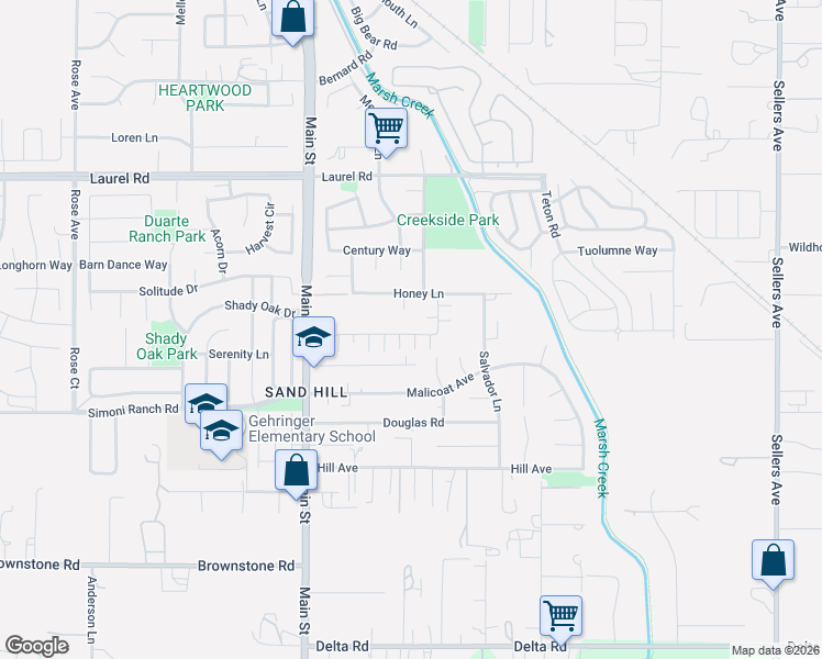 map of restaurants, bars, coffee shops, grocery stores, and more near 190 Raye Avenue in Oakley