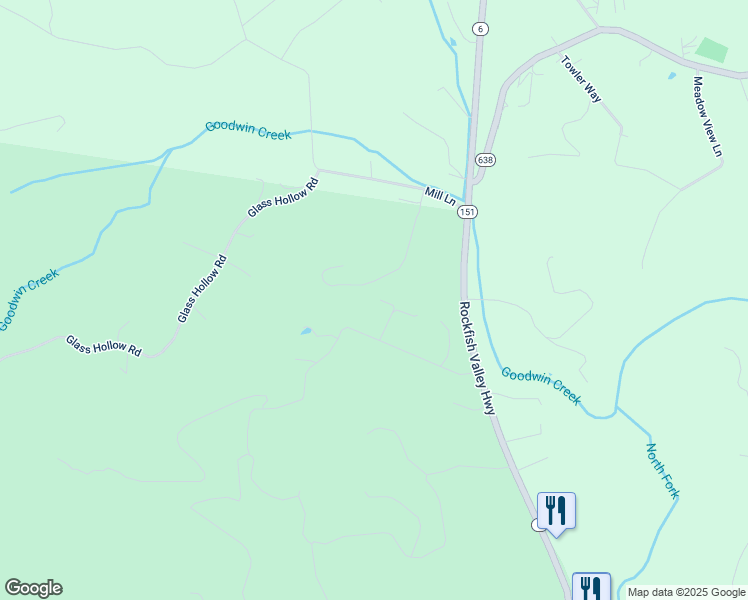 map of restaurants, bars, coffee shops, grocery stores, and more near 43 Evergreen Lane in Afton