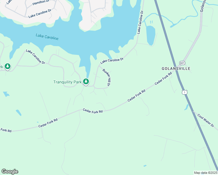map of restaurants, bars, coffee shops, grocery stores, and more near 120 Bunker Hill Drive in Ruther Glen