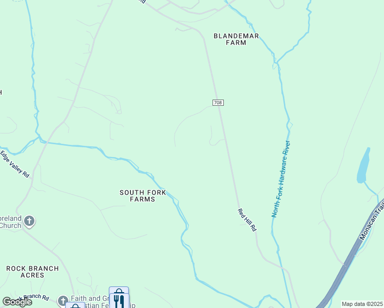 map of restaurants, bars, coffee shops, grocery stores, and more near 2075 Field Creek Lane in Charlottesville