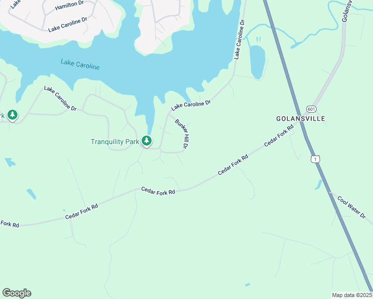 map of restaurants, bars, coffee shops, grocery stores, and more near 122 Bunker Hill Drive in Ruther Glen