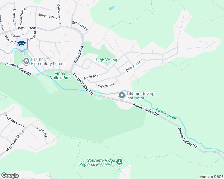 map of restaurants, bars, coffee shops, grocery stores, and more near 4015 Pinole Valley Road in Pinole