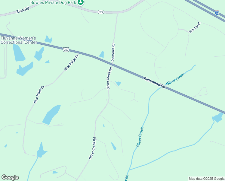 map of restaurants, bars, coffee shops, grocery stores, and more near 2-498 P Paw Lane in Fluvanna