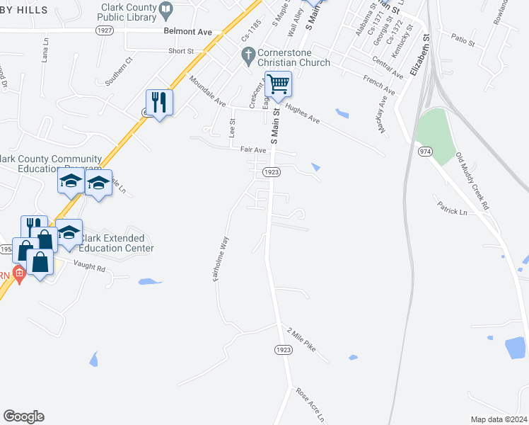 map of restaurants, bars, coffee shops, grocery stores, and more near 410 Fairholme Way in Winchester