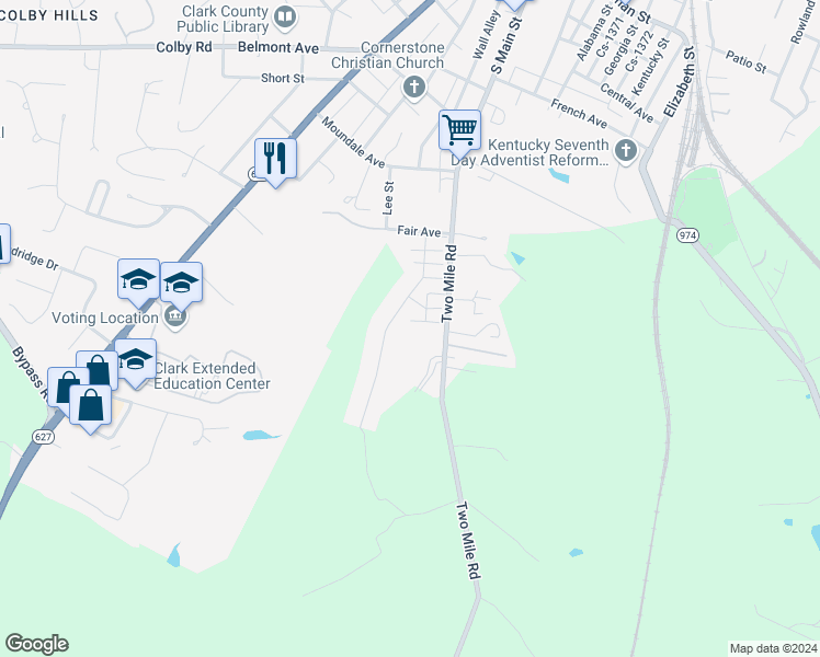 map of restaurants, bars, coffee shops, grocery stores, and more near 410 Fairholme Way in Winchester