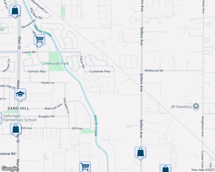 map of restaurants, bars, coffee shops, grocery stores, and more near 109 Muir Court in Oakley