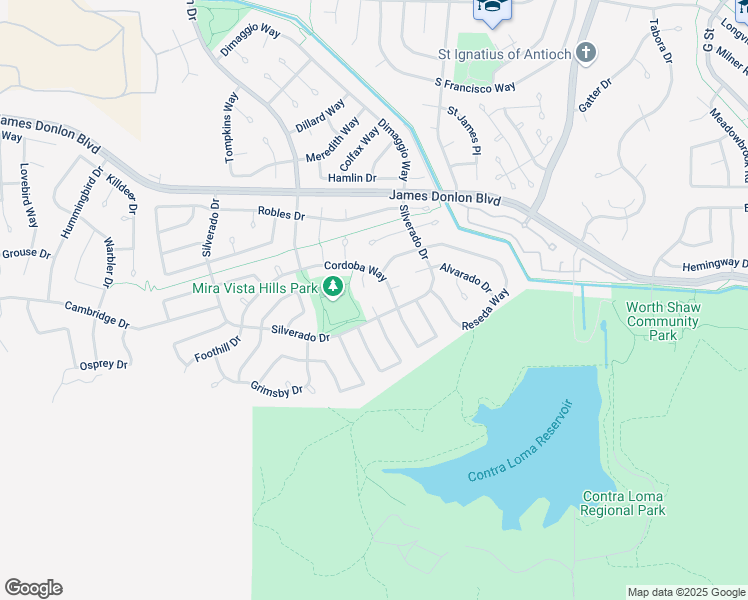 map of restaurants, bars, coffee shops, grocery stores, and more near 2308 Wildwood Court in Antioch