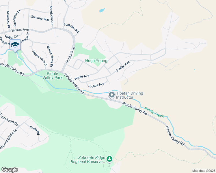 map of restaurants, bars, coffee shops, grocery stores, and more near 2470 Moore Court in Pinole
