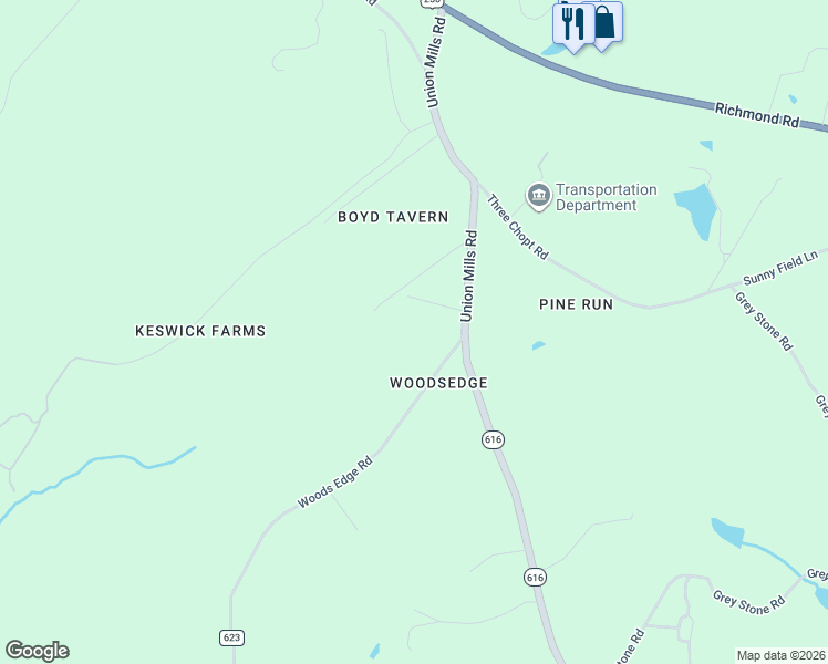 map of restaurants, bars, coffee shops, grocery stores, and more near 4646 Woods Edge Rd in Albemarle