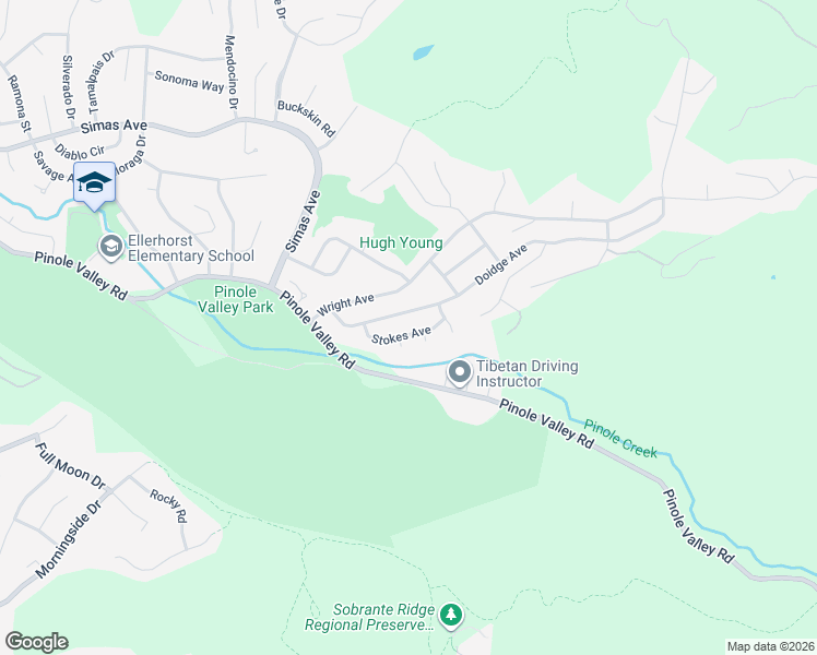 map of restaurants, bars, coffee shops, grocery stores, and more near 2443 Stokes Avenue in Pinole