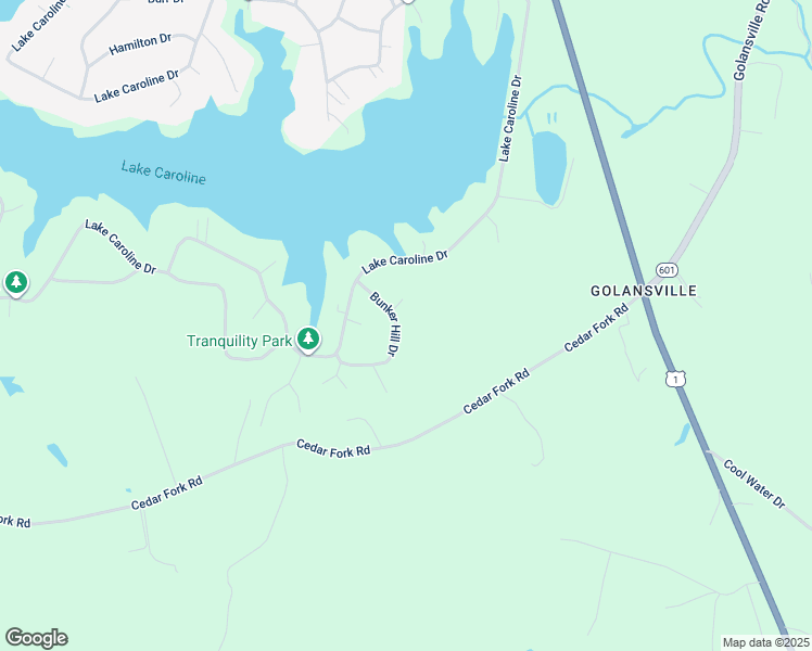 map of restaurants, bars, coffee shops, grocery stores, and more near 122 Bunker Hill Drive in Ruther Glen