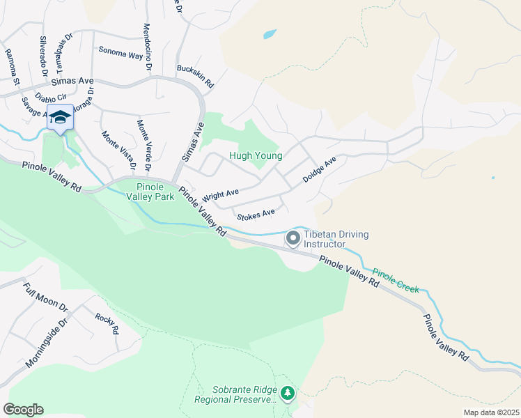 map of restaurants, bars, coffee shops, grocery stores, and more near 2443 Stokes Avenue in Pinole