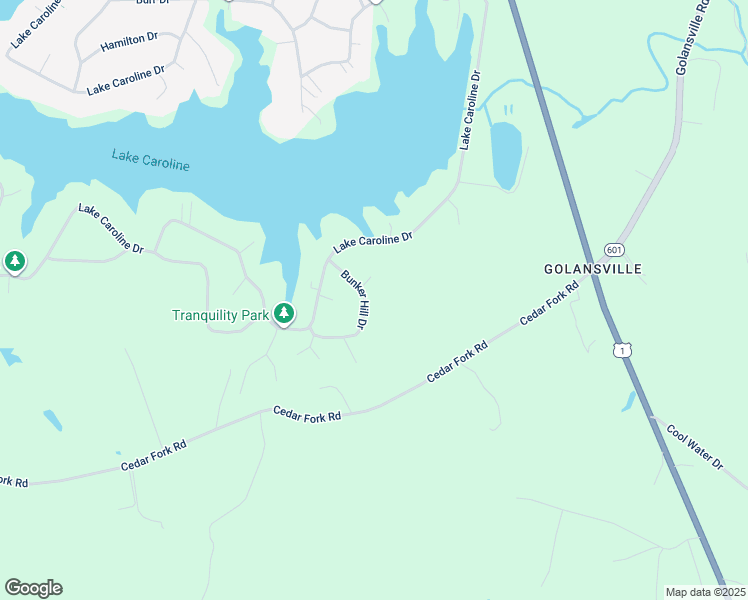 map of restaurants, bars, coffee shops, grocery stores, and more near 120 Bunker Hill Drive in Ruther Glen