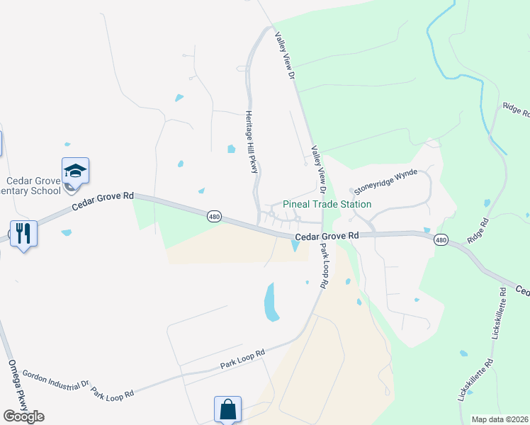 map of restaurants, bars, coffee shops, grocery stores, and more near 200 Michelle Drive in Shepherdsville