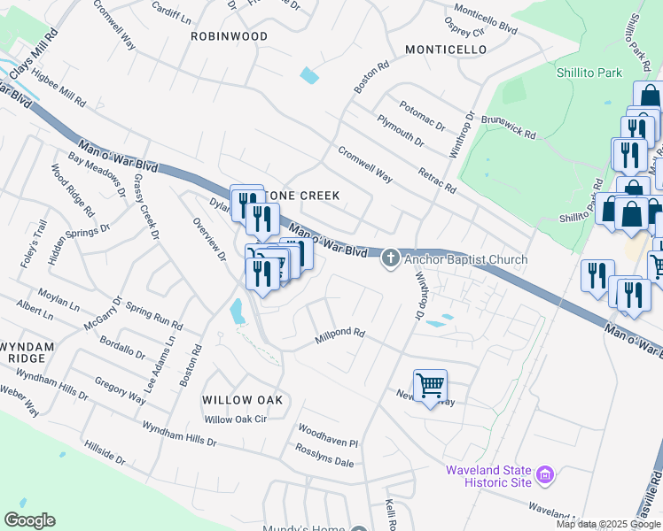 map of restaurants, bars, coffee shops, grocery stores, and more near 3721 White Pine Drive in Lexington