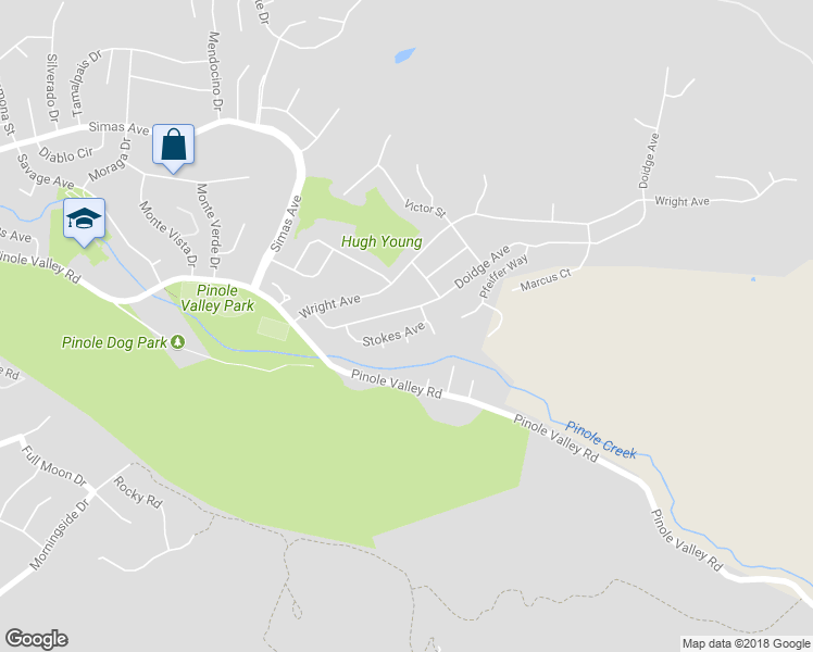 map of restaurants, bars, coffee shops, grocery stores, and more near 2465 Stokes Avenue in Pinole