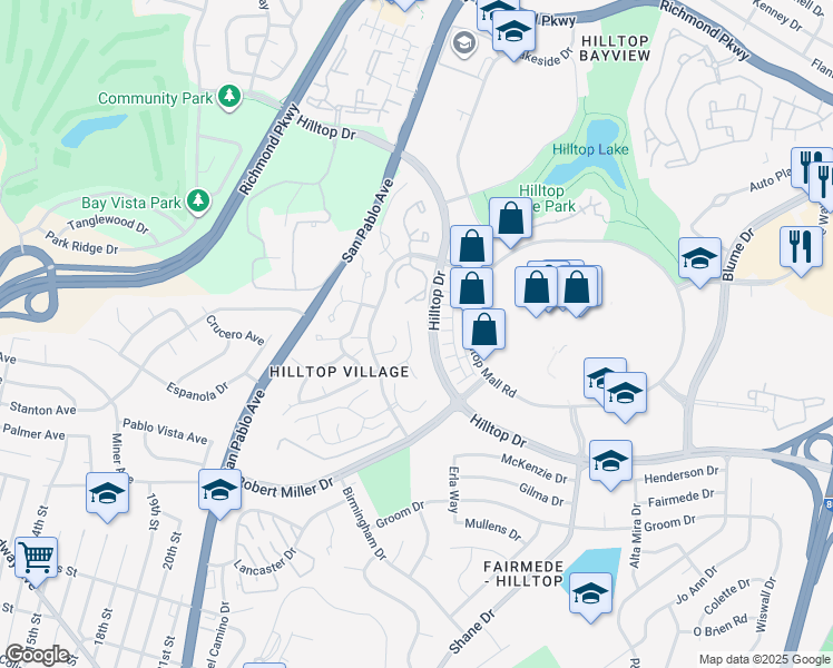 map of restaurants, bars, coffee shops, grocery stores, and more near 1150 Summer Lane in Richmond