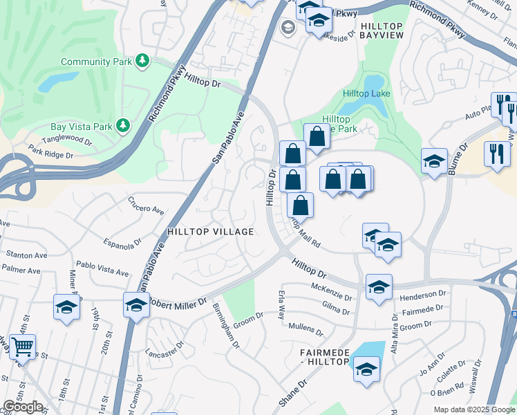 map of restaurants, bars, coffee shops, grocery stores, and more near 1150 Summer Lane in Richmond