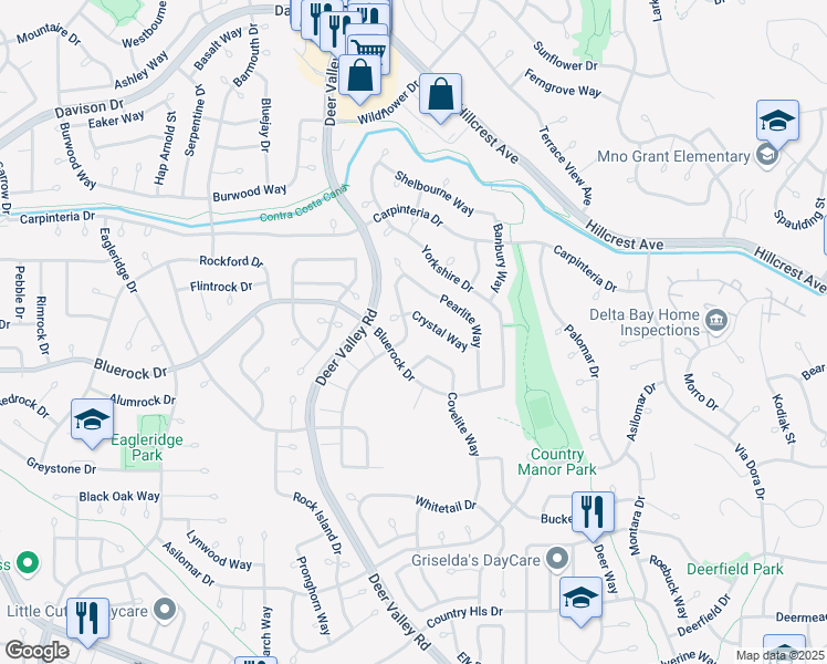 map of restaurants, bars, coffee shops, grocery stores, and more near 4041 Galenez Way in Antioch
