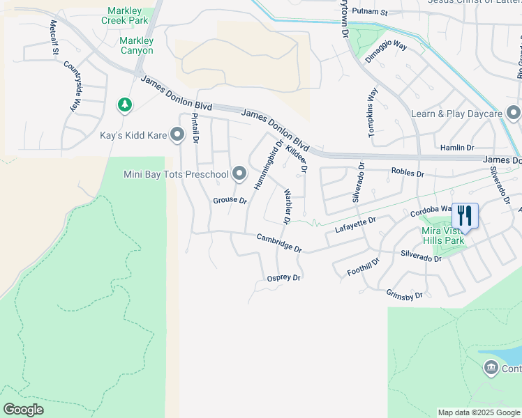 map of restaurants, bars, coffee shops, grocery stores, and more near 3924 Kite Way in Antioch