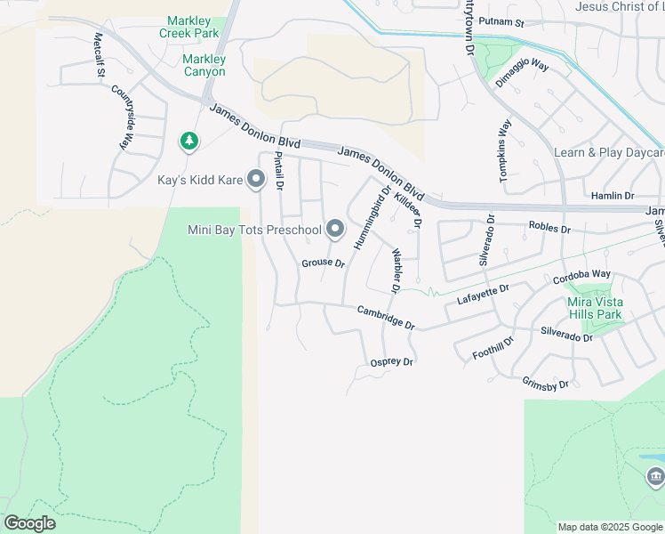 map of restaurants, bars, coffee shops, grocery stores, and more near 3708 Grouse Drive in Antioch