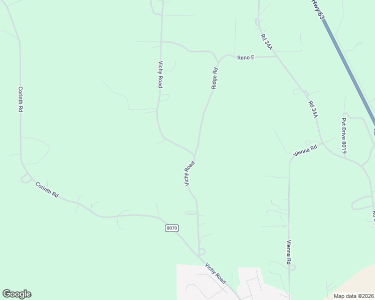 map of restaurants, bars, coffee shops, grocery stores, and more near 12104 Vichy Road in Rolla