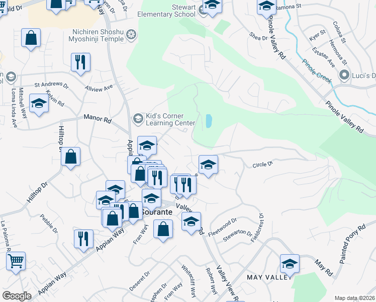 map of restaurants, bars, coffee shops, grocery stores, and more near 1956 Heath Drive in El Sobrante