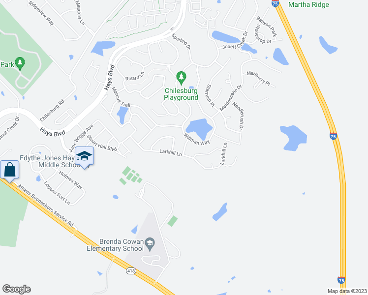 map of restaurants, bars, coffee shops, grocery stores, and more near 583 Camphor Way in Lexington
