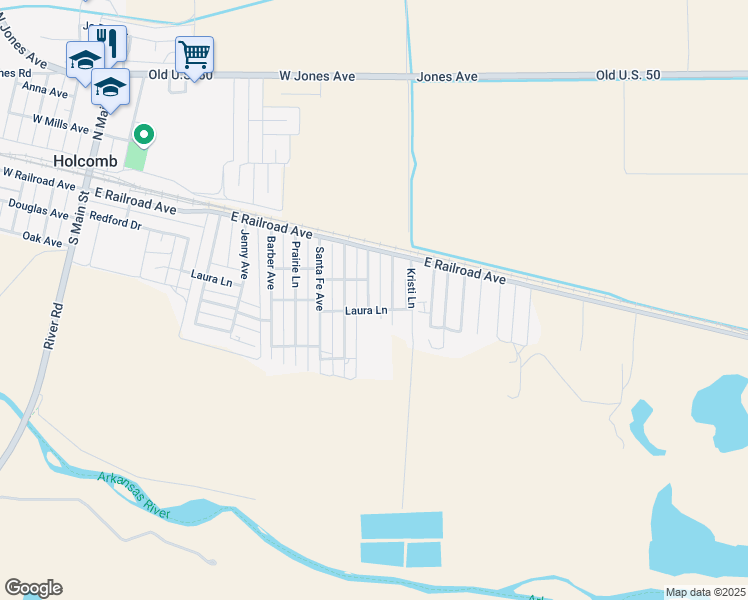 map of restaurants, bars, coffee shops, grocery stores, and more near 206 Sydnee Lane in Holcomb