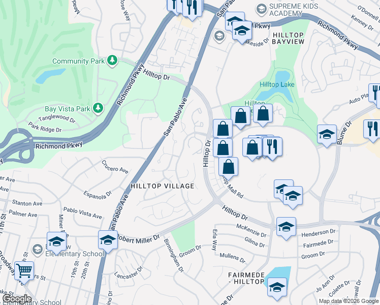 map of restaurants, bars, coffee shops, grocery stores, and more near 3614 Stoneglen South in Richmond