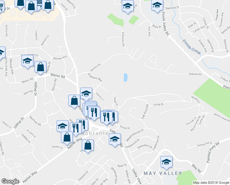 map of restaurants, bars, coffee shops, grocery stores, and more near 1956 Heath Drive in El Sobrante