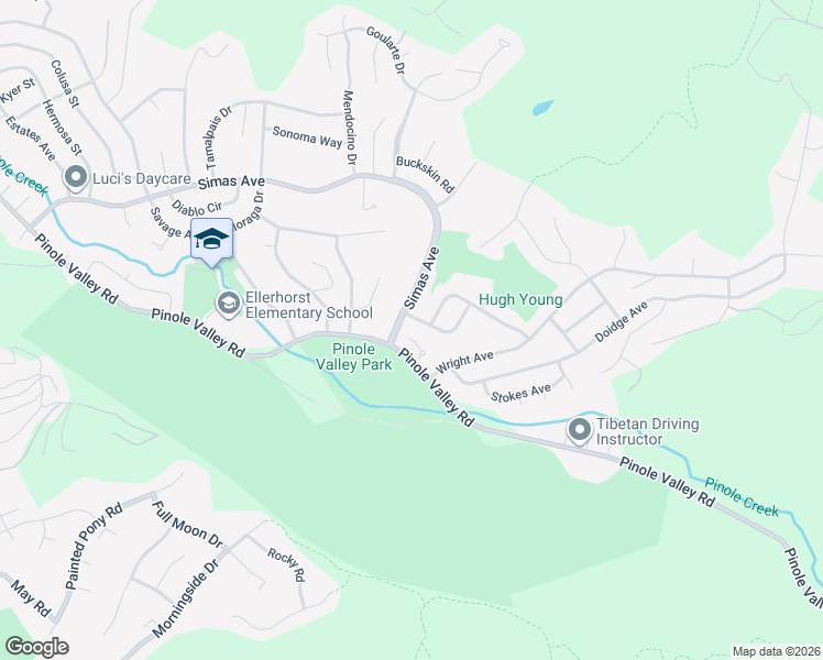 map of restaurants, bars, coffee shops, grocery stores, and more near 2380 Martinez Court in Pinole