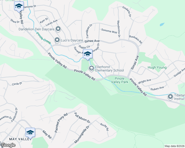 map of restaurants, bars, coffee shops, grocery stores, and more near 3501 Pinole Valley Rd in Pinole