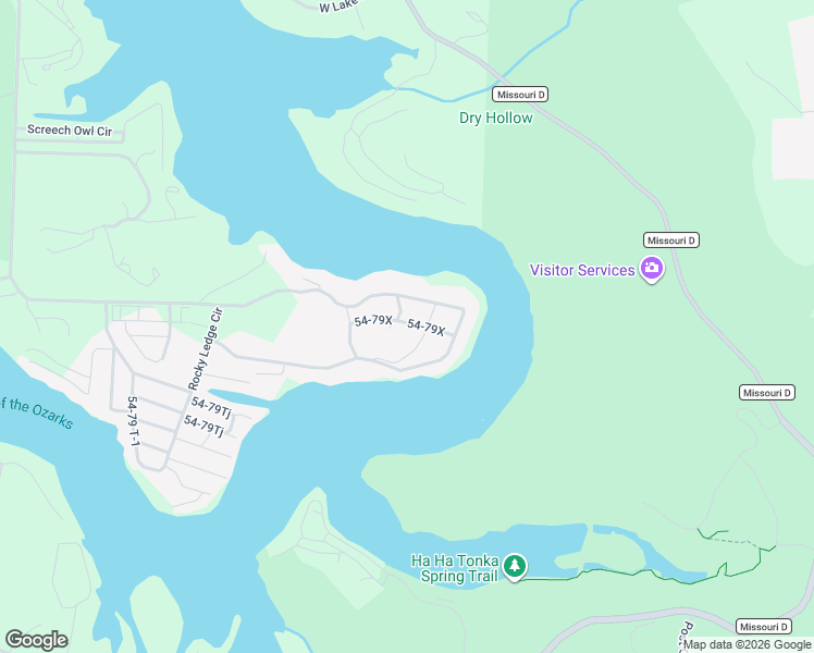 map of restaurants, bars, coffee shops, grocery stores, and more near 1-99 Lynette Lane in Camdenton