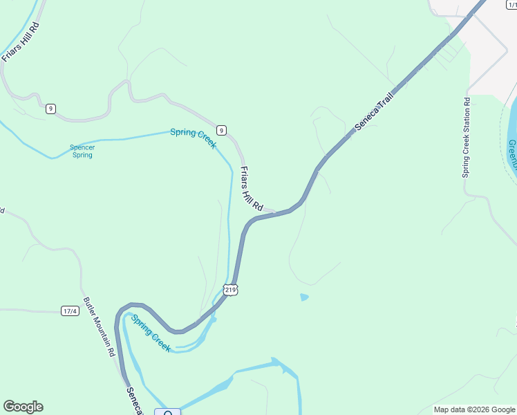map of restaurants, bars, coffee shops, grocery stores, and more near Seneca Trail in Greenbrier County