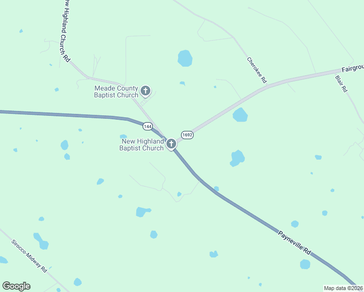 map of restaurants, bars, coffee shops, grocery stores, and more near Fairground Road in Brandenburg