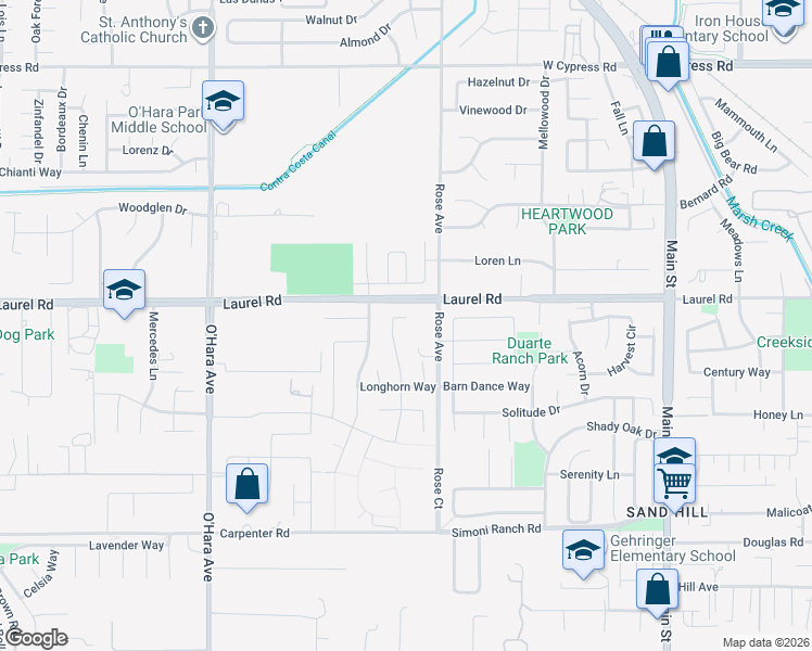 map of restaurants, bars, coffee shops, grocery stores, and more near 3936 Cloverbrook Avenue in Oakley