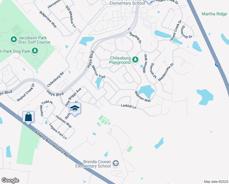 map of restaurants, bars, coffee shops, grocery stores, and more near 4601 Marcus Trail in Lexington