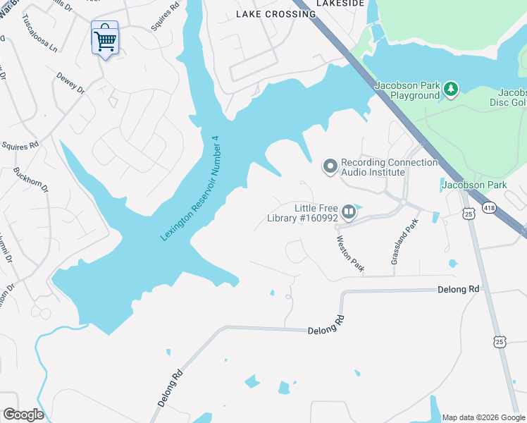 map of restaurants, bars, coffee shops, grocery stores, and more near 3600 Branham Park in Lexington