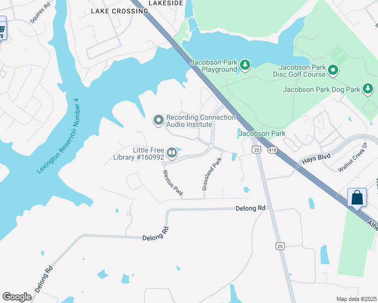 map of restaurants, bars, coffee shops, grocery stores, and more near 237 Ellerslie Park Boulevard in Lexington