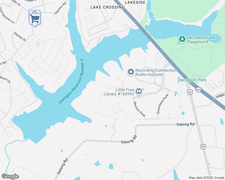 map of restaurants, bars, coffee shops, grocery stores, and more near 433 Weston Park in Lexington