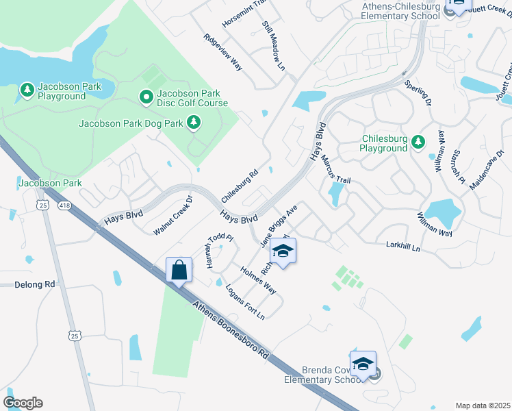 map of restaurants, bars, coffee shops, grocery stores, and more near 369 Hays Boulevard in Lexington