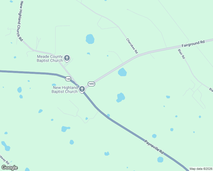 map of restaurants, bars, coffee shops, grocery stores, and more near 4080 Kentucky 1692 in Brandenburg