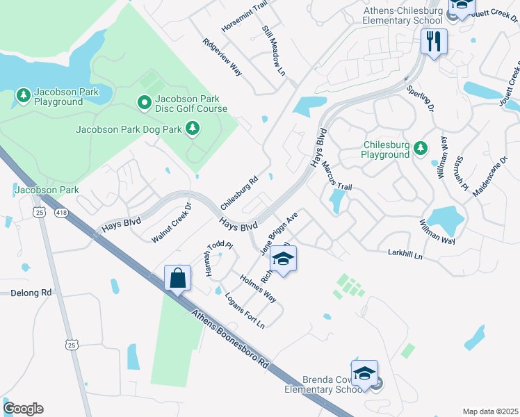 map of restaurants, bars, coffee shops, grocery stores, and more near 369 Hays Boulevard in Lexington
