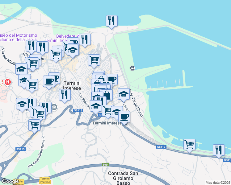 map of restaurants, bars, coffee shops, grocery stores, and more near in Termini Imerese